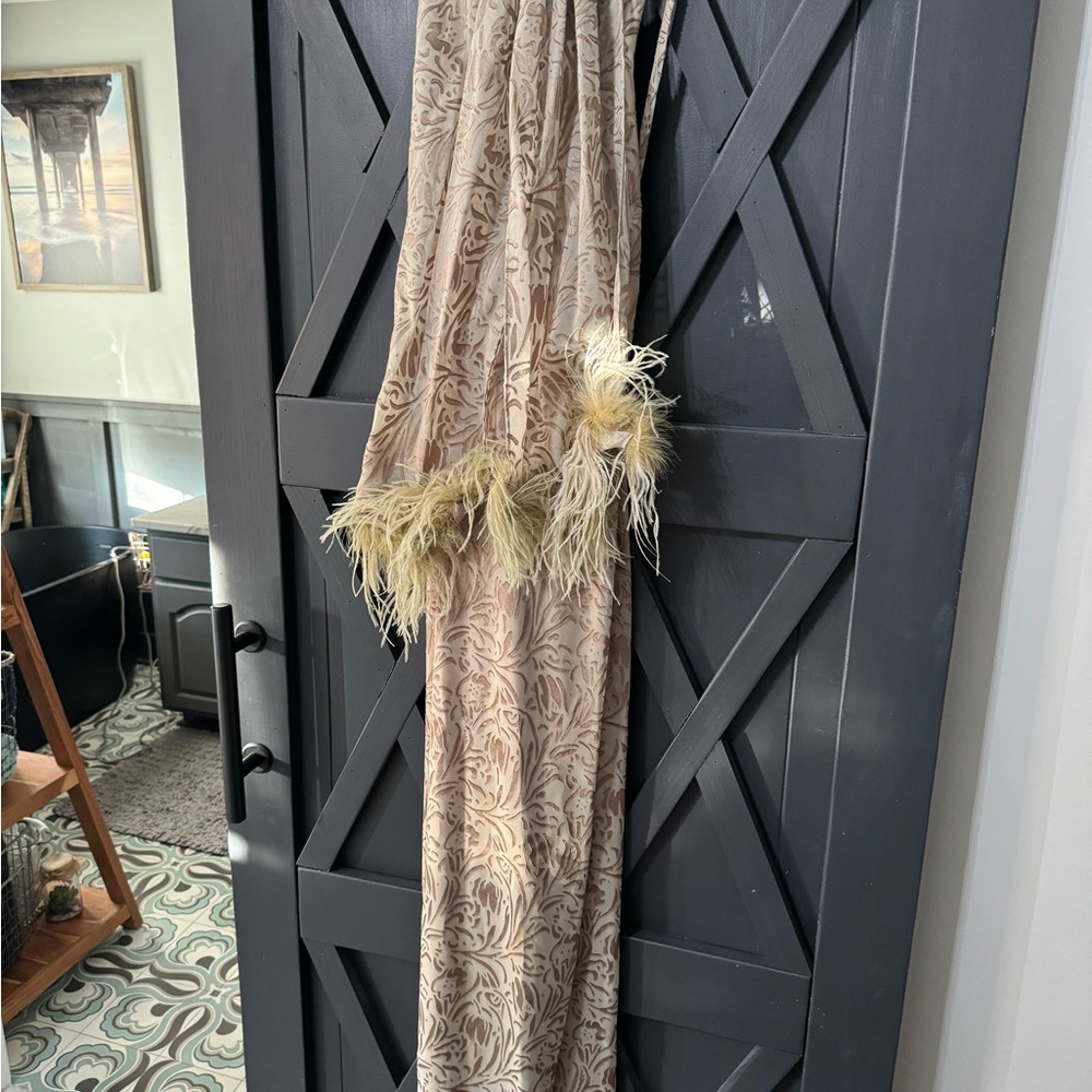 Dress with boa